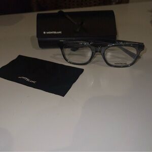 MONT BLANC MB0385O 010 Grey Transparent Men's Medium 54 20 150 Eyeglasses New